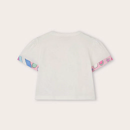 Футболка молочная с розовым принтом от бренда Emilio Pucci Молочный