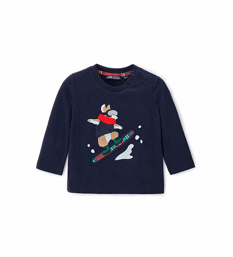 Лонгслив Navy со сноубордистом от бренда Original Marines