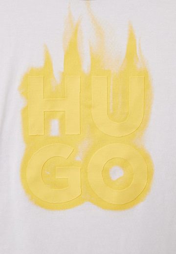 Футболка white LOGO yellow от бренда HUGO Белый