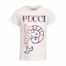 Футболка Fish от бренда Emilio Pucci Молочный