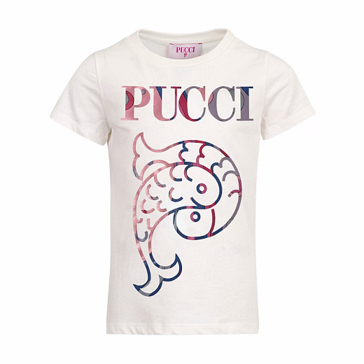 Футболка Fish от бренда Emilio Pucci Молочный
