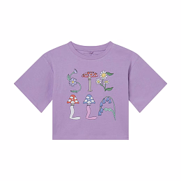 Футболка Woodland Lettering от бренда Stella McCartney kids Фиолетовый
