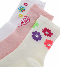 Носки с цветами и стразами, 3 пары от бренда Original Marines