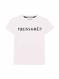Футболка с контрастной надписью от бренда Trussardi Белый