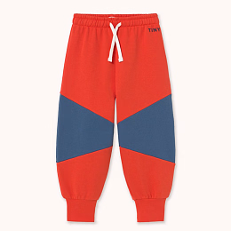 Джоггеры COLOR BLOCK Dark red от бренда Tinycottons
