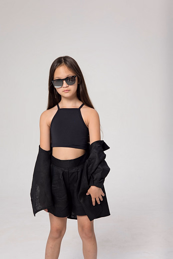 Рубашка LEN GIRL черного цвета от бренда Liqlo