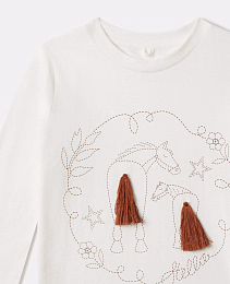 Лонгслив Horse Embroidered от бренда Stella McCartney kids