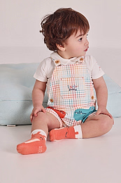 Боди и полукомбинезон в разноцветную клетку от бренда Boboli