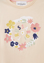 Футболка бежевого цвета с Лого от бренда Trussardi Молочный