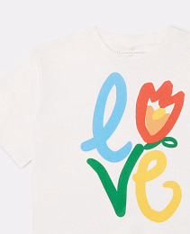 Футболка Love Motif от бренда Stella McCartney kids Молочный