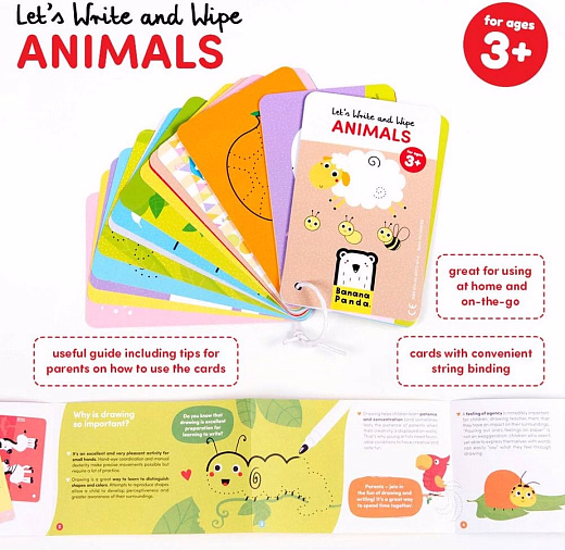 Обучающие карточки с заданиями Животные от бренда Banana Panda