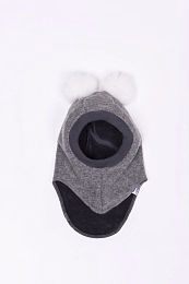 Шапка-шлем Double fur Grey от бренда Peppihat