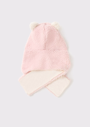 Шапка-шарф плюшевый мишка розовый от бренда Mayoral