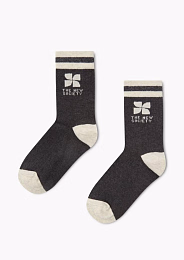 Носки TNS Logo Socks Dark Grey Melange от бренда The New Society
