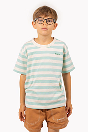 Футболка STRIPES BLUE от бренда Tinycottons Молочный Голубой