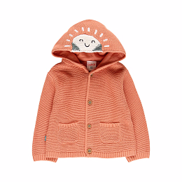 Кардиган с капюшоном терракотового цвета от бренда Boboli