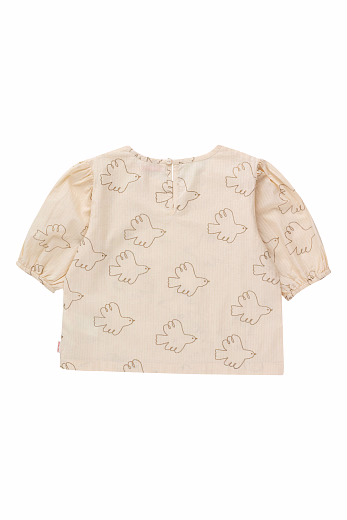 Блузка бежевая с птичками от бренда Tinycottons