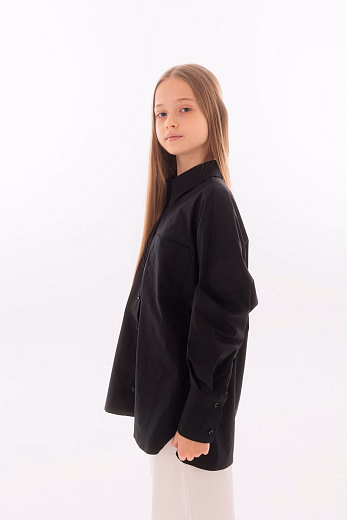 Рубашка BACK BUTTONS черного цвета от бренда Liqlo