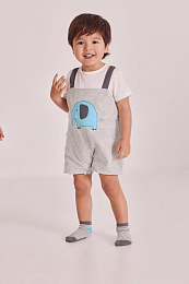 Футболка и комбинезон в полоску Elephant от бренда Boboli