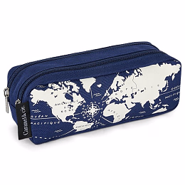 Пенал Double world map от бренда Caramel et Cie