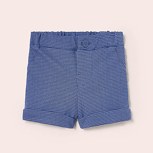 Шорты синего цвета в мелкую клетку от бренда Mayoral