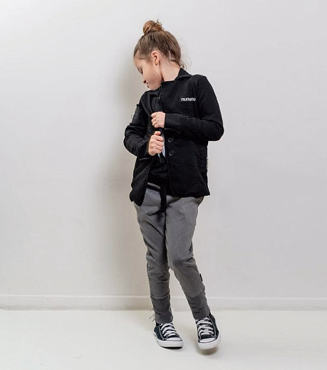 Джоггеры серые с широкой резинкой от бренда NuNuNu