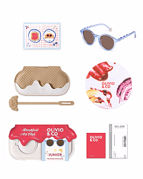 Очки JUNIOR Oval Sunglasses-Breakfast Art-Blueberry от бренда Olivio and Co
