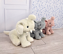 Слон белого цвета Preppy Chic, 35 см от бренда Histoire d'Ours
