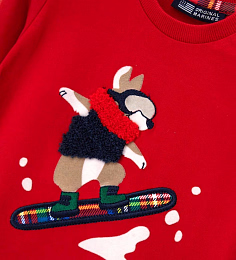 Лонгслив Red со сноубордистом от бренда Original Marines