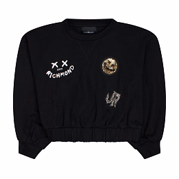 Свитшот со смайлом из пайеток от бренда JOHN RICHMOND