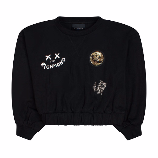 Свитшот со смайлом из пайеток от бренда JOHN RICHMOND