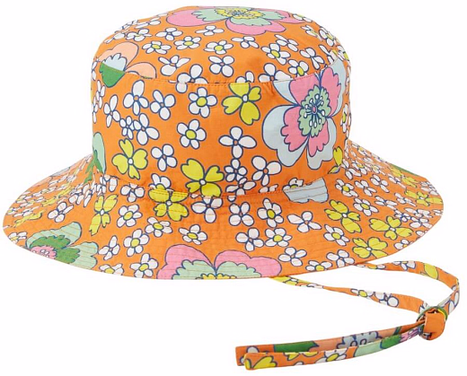 Панама оранжевого цвета с принтом цветов от бренда Stella McCartney kids