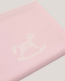 Плед розового цвета с принтом лошадки от бренда Anna Leon