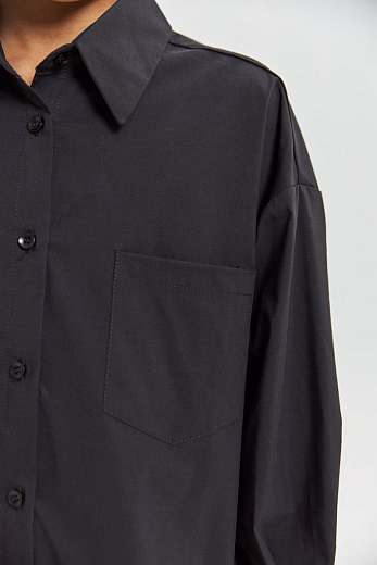 Рубашка BACK BUTTONS черного цвета от бренда Liqlo