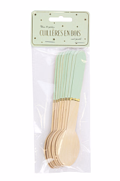 Ложки деревянные Пастельный зеленый с золотом 8 шт от бренда Tim & Puce Factory