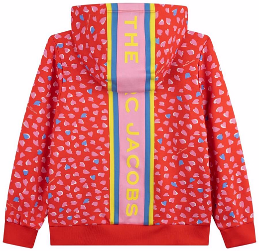 Толстовка красного цвета с принтом сердец от бренда LITTLE MARC JACOBS