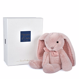 Кролик Preppy Chic розового цвета в подарочной коробке, 30 см от бренда Histoire d'Ours