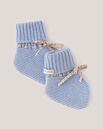 Носки голубого цвета с бежевой лентой от бренда Anna Leon