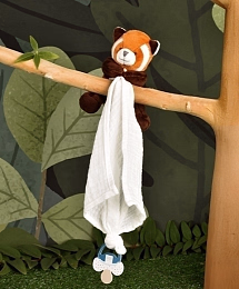 Игрушка Красная панда – комфортер и держатель для пустышки в подарочной коробке от бренда Doudou et Compagnie