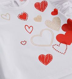 Футболка с сердечками BRIGHT WHITE от бренда Original Marines Белый