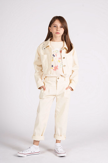 Футболка бежевого цвета с Лого от бренда Trussardi Молочный