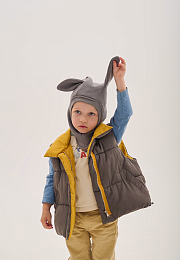 Шапка-шлем Bunny Teddy l.grey от бренда Peppihat