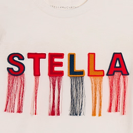 Футболка Fringe от бренда Stella McCartney kids Молочный