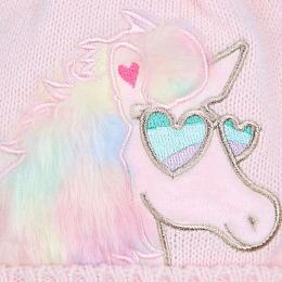 Шапка розовая с лошадью от бренда Billieblush
