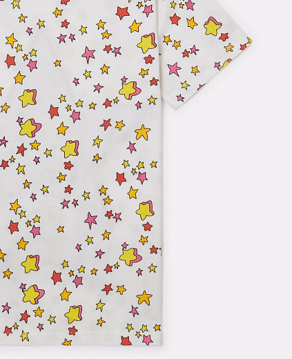 Футболка Star Graphic Fringed от бренда Stella McCartney kids Молочный