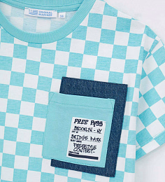 Футболка с шахматным принтом от бренда Original Marines Молочный