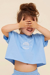 Футболка-кроп Boxy Sunseeker от бренда Sproet & Sprout Голубой