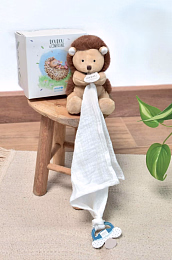 Игрушка Ежик – комфортер и держатель для пустышки в подарочной коробке от бренда Doudou et Compagnie