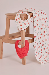 Нагрудный фартук белый и коралловый от бренда Boboli