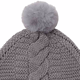 Шапка с помпонами и варежки серого цвета от бренда Mayoral